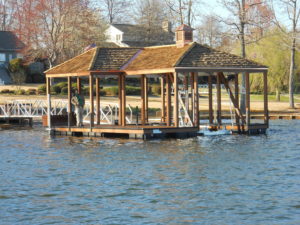 Lake Bowen Aluminum Dock with Cedar Cupola and Hip Roof
