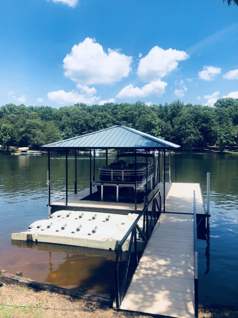 22' x 28' Steel Dock with Hip Roof