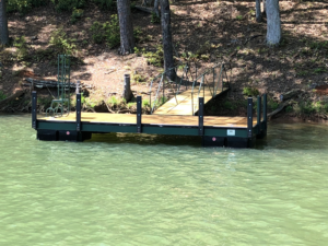 Lake Adger 10 x 18 dock. Adger green with 2x8 Pressure treated boards.