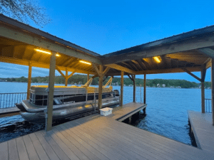 Pier dock with light