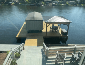 Badin Lake Stationary Hip roof dock