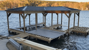 Pier dock under construction